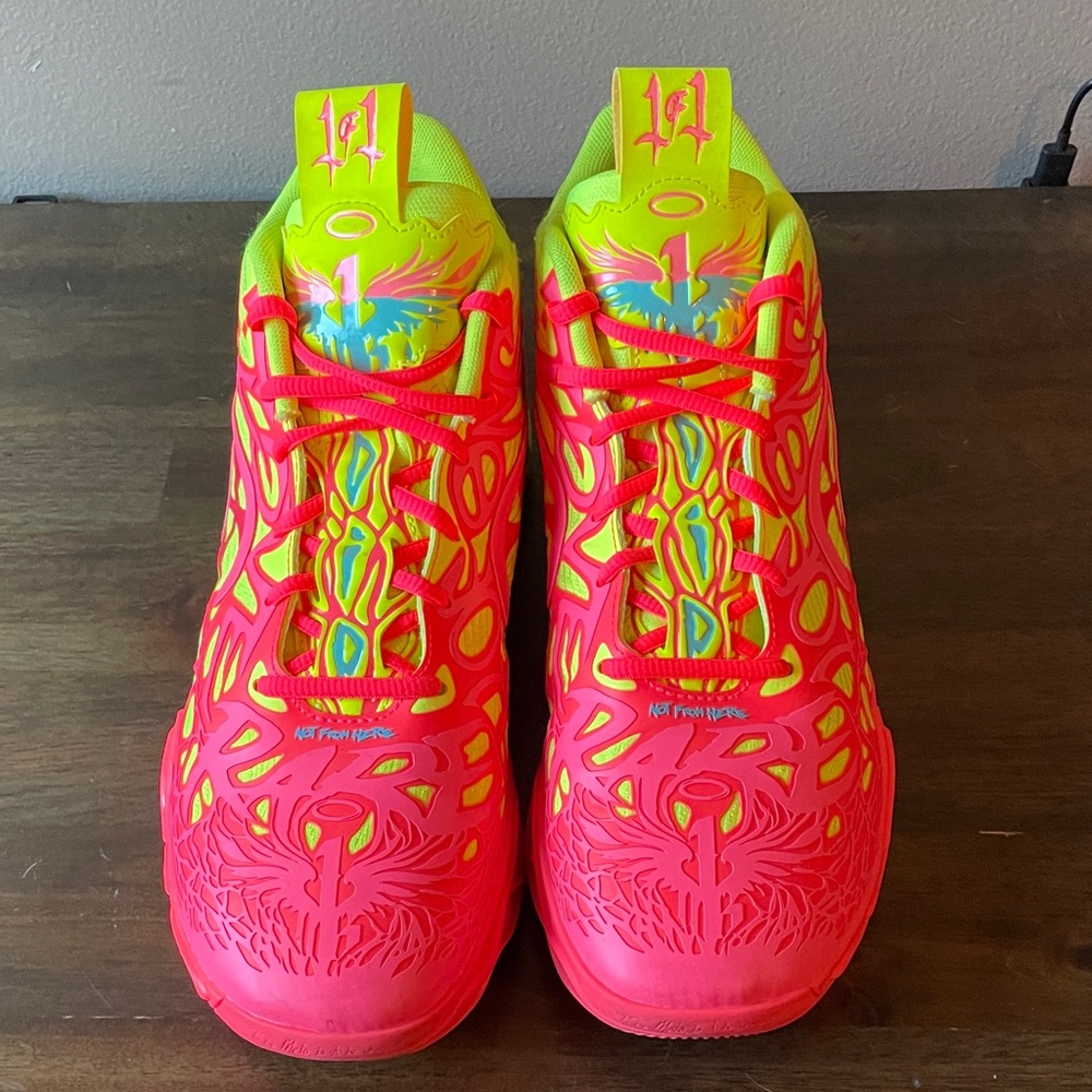 Puma Kids Neon Red and Yellow Sneakers